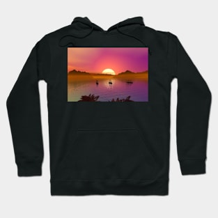 Sunset in the Bay Seascape Hoodie